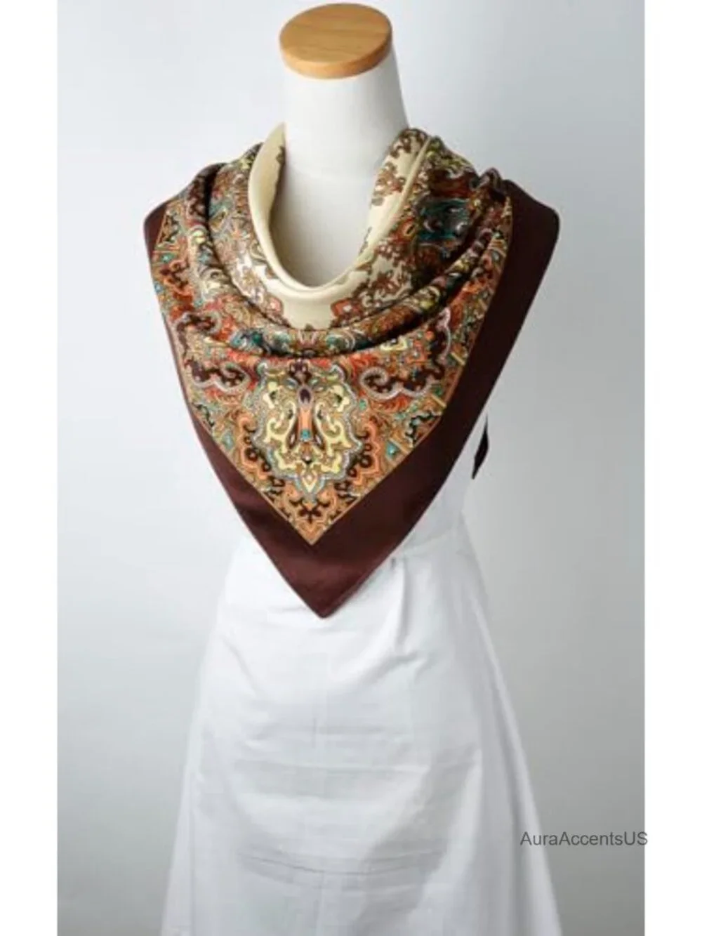 Oversized 40x40 Satin Square Scarf – Silk-Feel Fashion Scarf, Hair Wrap,